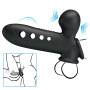 Guaina per pene prolunga fallica in silicone con pompa e anello fallico Baile