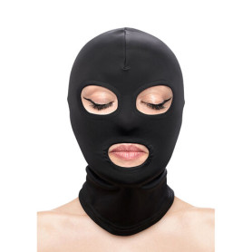 Maschera fetish nera occhi e bocca aperti ns novelties