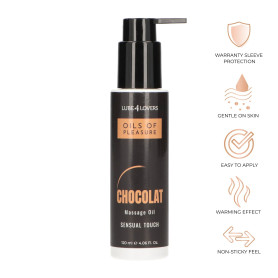 Olio erotico da massaggio gusto cioccolato effetto caldo 120 ml lube4lovers