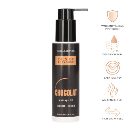 Olio erotico da massaggio gusto cioccolato effetto caldo 120 ml lube4lovers