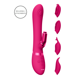 Vibratore rabbit stimolatore clitoride in silicone con 4 testine incluse Vive