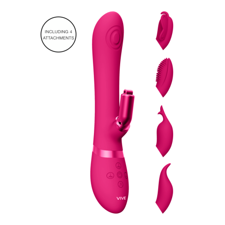 Vibratore rabbit stimolatore clitoride in silicone con 4 testine incluse Vive