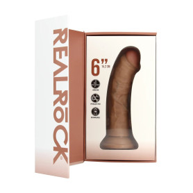 Fallo realistico con ventosa dildo vibrante real rock 6"