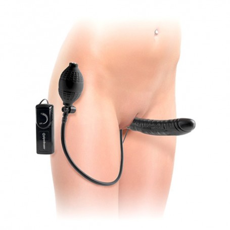Inflatable wearable vibrator with Vibrating plug Strapless Strap-On