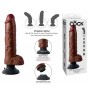 Realistic Vibrator KING COCK 10 vibrating with suction cup whit Balls brown