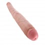 Realistic double king cock 16 tapered double dildo flesh