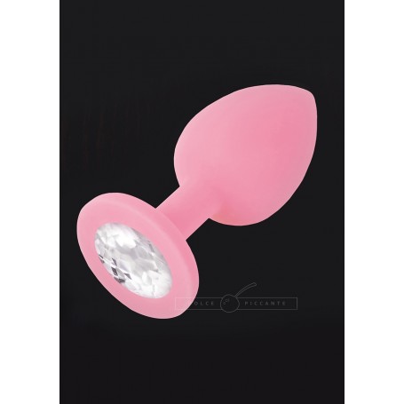 Plug anale fallo in silicone dildo con diamante Jewellery Rosa