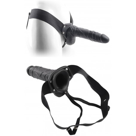 Do it strap on cable wearable dildo with Real Rapture 8 Black testicles