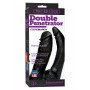 Make it realistic double strap dildo on wearable vac-u-look black