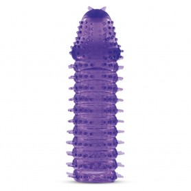 Wearable phallic sheath for penis extension stretchy extension purple