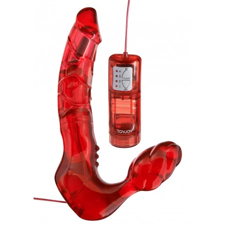 Wearable Double Dildo Dildo Vibrator for Women Without Harness straples red