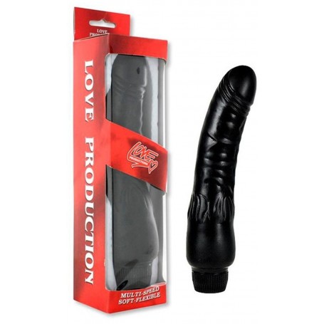 Vibratore Realistico the black dildo fallo vaginale soft love