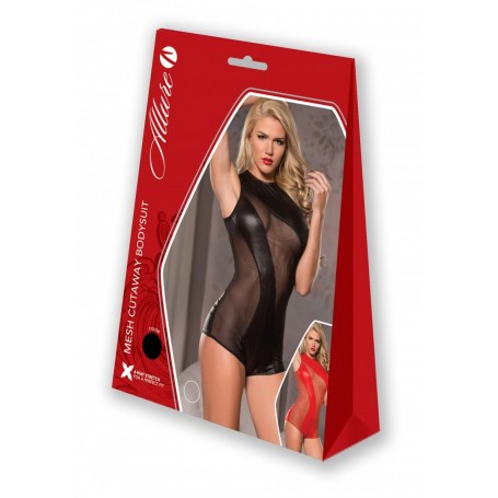 Body mesh sexy hot rosso cutaway bodysuit lingerie intimo red