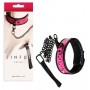 Fetish collar with bondage chain leash sinful Pink