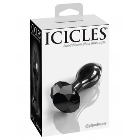 Anal Phallus Plug in Black Dildo Glass icicles 78