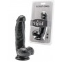 Fallo vaginale realistico dildo con ventosa nero black con testicoli cock 6