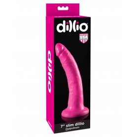 Make it realistic with suction cup dillio 7 slim pink