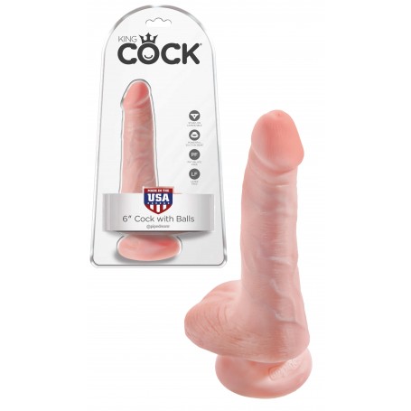Dildo con ventosa fallo realistico vaginale king cock 6 testicoli