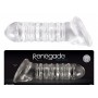 Phallic sheath extension for penis realistic ribbed sleeve transparent