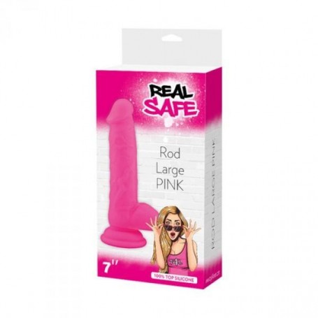 Dildo Fallo realistico Vaginale con testicoli  ventosa in silicone rod Large Pink