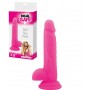 Dildo Fallo realistico Vaginale con testicoli  ventosa in silicone rod Slim Pink