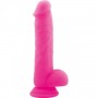 Realistic Phallus Dildo Vaginal with Testicles Suction Suction Silicone Brush Pink 8.5