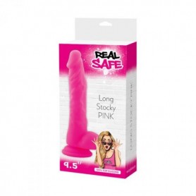 Dildo Fallo realistico Vaginale con testicoli  ventosa in silicone stocky long Pink 9,5