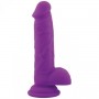 Realistic Phallus Dildo Vaginal with Silicone Suction Testicles Rod Large Purple