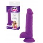 Realistic Phallus Dildo Vaginal with Silicone Suction Testicles Rod Large Purple