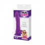 Realistic Vaginal Phallus Dildo with Silicone Suction Testicles Stocky Long Purple