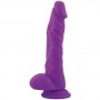 Realistic Vaginal Phallus Dildo with Silicone Suction Testicles Stocky Long Purple