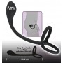 Double phallic ring sex toys with black silicone anal phallus black cock ball ring plug