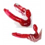 Vibratore dildo doppio indossabile per donna senza imbragatura straples red