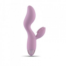 Double Vaginal Silicone Vibrator Vibrator Vibrating Dildo with Clitoral Stimulator