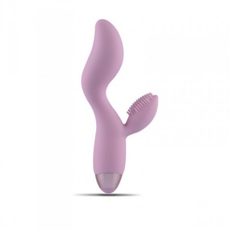 Vibratore rabbit vaginale doppio in silicone rosa dildo vibrante con stimolatore clitoride