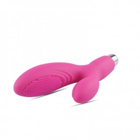 Double vibrator clitoral stimulator phallus vaginal vibrating silicone bold plus