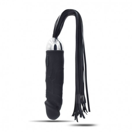 Realistic Vibrator Vaginal Anal Phallus Vibrating Realistic Silicone Dildo with Black Fetish Bondage Whip