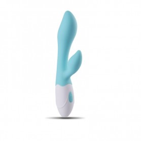 Vibrator rabbit double realistic vibrating phallus vaginal blue stimulator for rechargeable clitoris