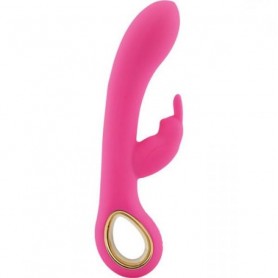 Stimolatore vaginale doppio per clitoride Vibratore rabbit in silicone ricaricabile viola