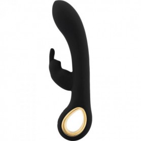 Rabbit Black Double Vibrating Dildo with Stimulator Clitoris Woman Sex Toys