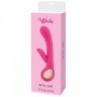 Double vaginal vibrator with clitoral stimulator vibrating phallus pink dildo