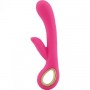 Double vaginal vibrator with clitoral stimulator vibrating phallus pink dildo