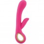 Double vaginal vibrator with clitoral stimulator vibrating phallus pink dildo