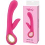 Double vaginal vibrator with clitoral stimulator vibrating phallus pink dildo