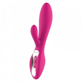 Double rabbit vibrator with vaginal clitoral stimulator falo silicone vibrating dildo