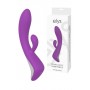 Double Vibrator Rabbit Dildo Vibrating Vaginal Silicone Waterproof Rechargeable Move Purple
