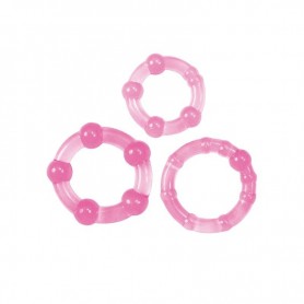 Kit phallic ring 3pcs against premature ejaculation sex toys cockring pink