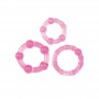 Kit phallic ring 3pcs against premature ejaculation sex toys cockring pink