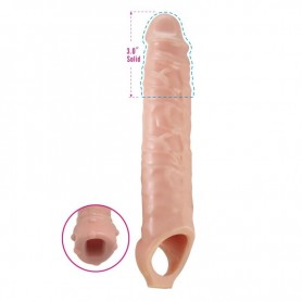 Phallic penis extension sheath wearable with phallic cockring