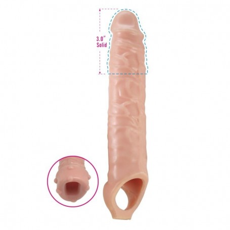 Phallic penis extension sheath wearable with phallic cockring
